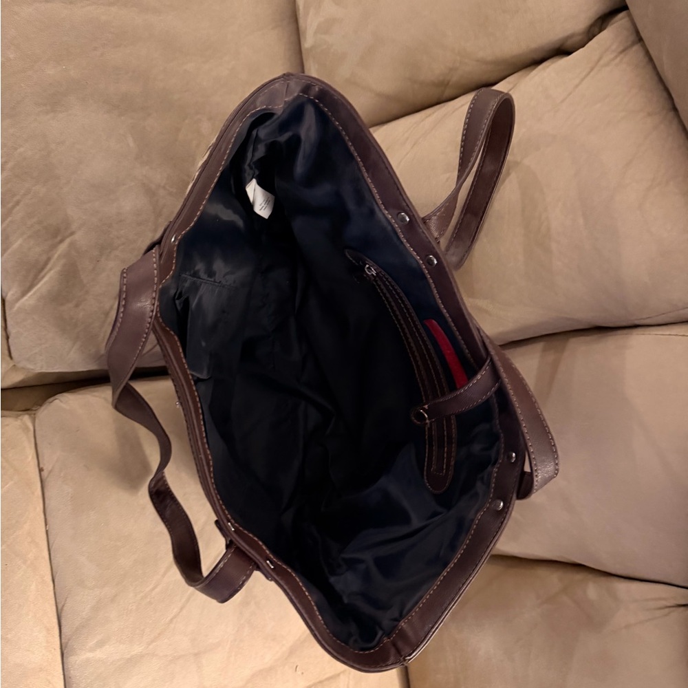 Tommy Hilfiger Brown Geometric Tote - Picture 2 of 2